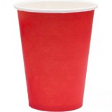 Стакан картонный одинарный под горячие напитки Красный , 400 мл, 50 шт/уп